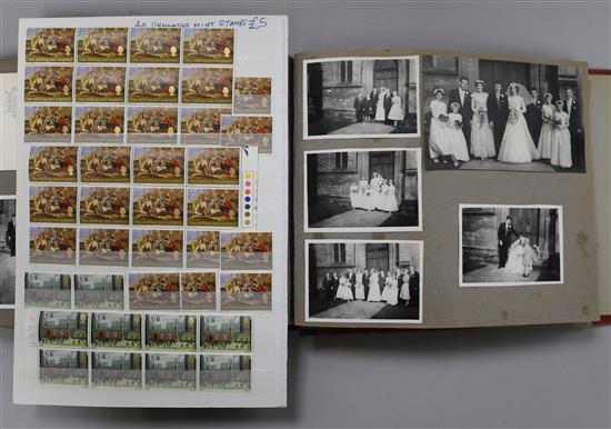 A quantity of stamps and a photograph album
